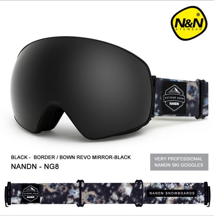 nandn double layer anti-fog anti-dazzling skiing mirror spherical ski mirror rock spherical ski mirror cocked near the eye