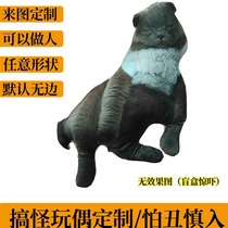 No white border doll ugly cat pillow doll custom picture and photo no stroke giant ugly cat pillow