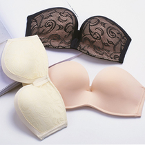 Anti-walking surface No steel ring bra bra bra invisible no shoulder strap to gather thin half a cup of open back teenage girl lingerie