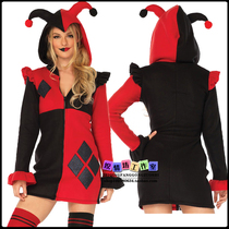 Halloween adult costume circus clown cos movie hero villain character Hallie Quin skirt