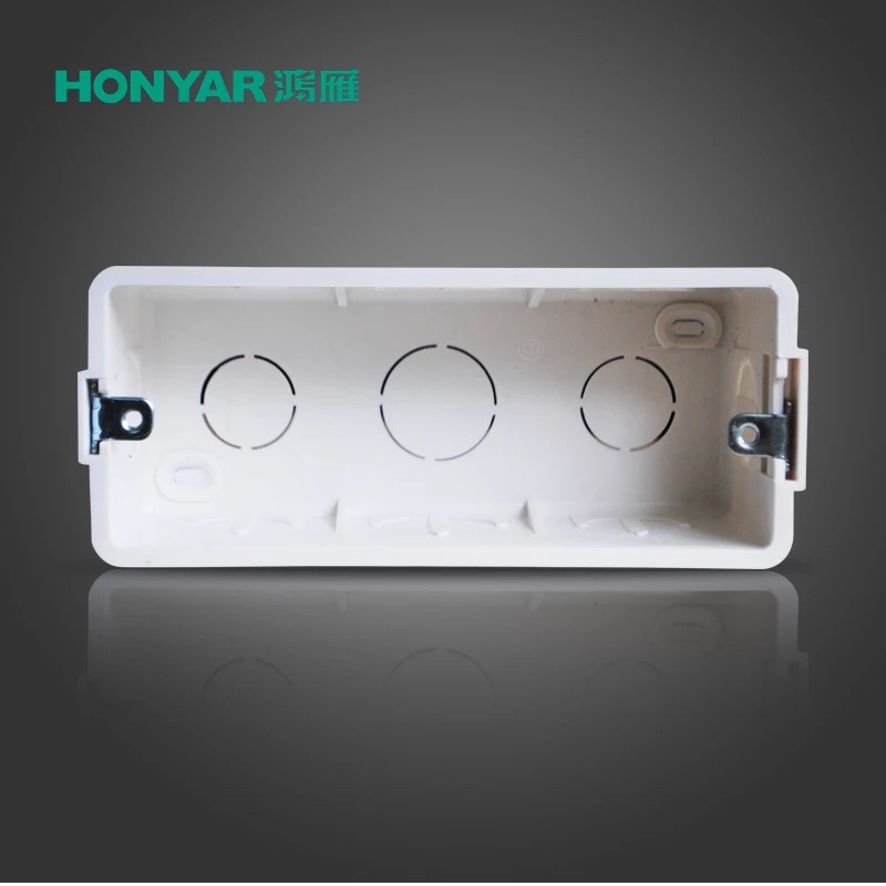 Hangzhou Hongyan Switch Bottom Case 118 Bottom Case 3 Digits Dark Case Three Bottom Case 118 Middle Flame Retardant Wire Box 234