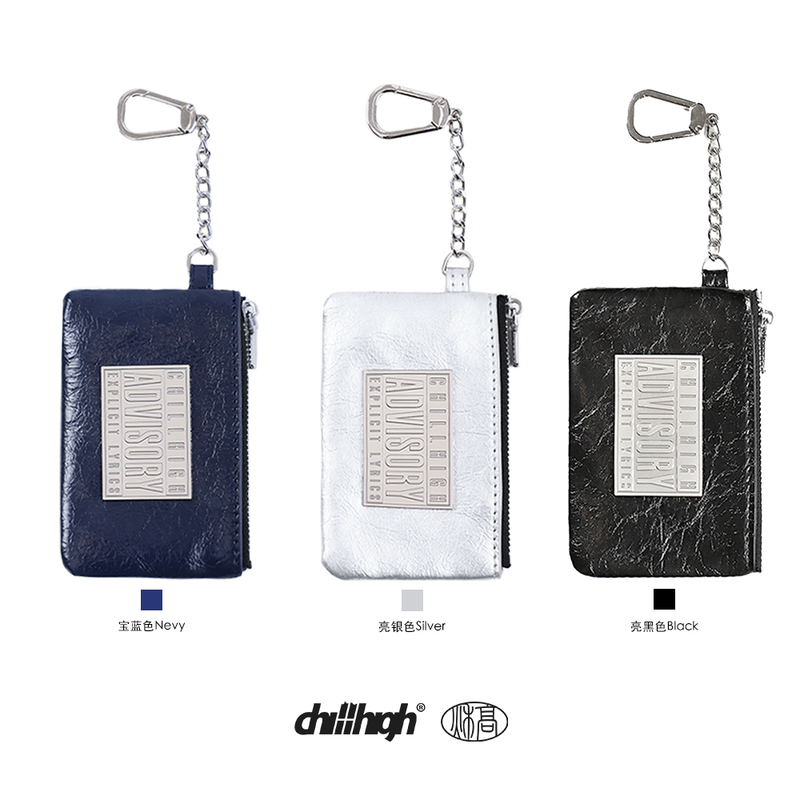 Chillhigh B3 Black Bag Cracked Leather Simple Casual Waist Chain Coin Purse Card Holder