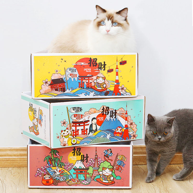 Cat scratching board carton cat toy cat claw board cat grinding scratch board corrugated paper cat litter cat carton box cat supplies