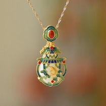 Qin Xin Yufang Ancient Law Silver Gilded Inlaid and Tian Yuenamel Carp Leap and Longmens Giant Dragons Tai Blue Pendant