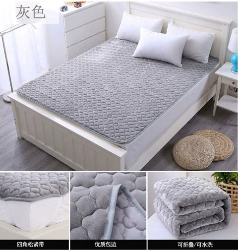 Flannel chăn ngắn tóc dày chăn cộng với nhung đôi giường chăn mùa đông lông tấm một mảnh ấm áp chống trượt