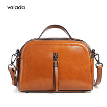 VELADA Hanada leather ladies mini fashion women bag shoulder shoulder bag youth solid color zipper small square bag