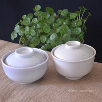 Foreign trade original single tail new bone china 280ml crock pot simmering soup with lid water stew Cup Birds Nest Japanese soup bowl clearance