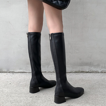 58W people grow grass ~ but knee boots leather thin leg rider boots high boots