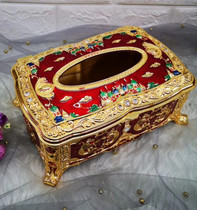 Wedding home tin paper box Russian bar hotel hand tissue box Household tin alloy tissue box