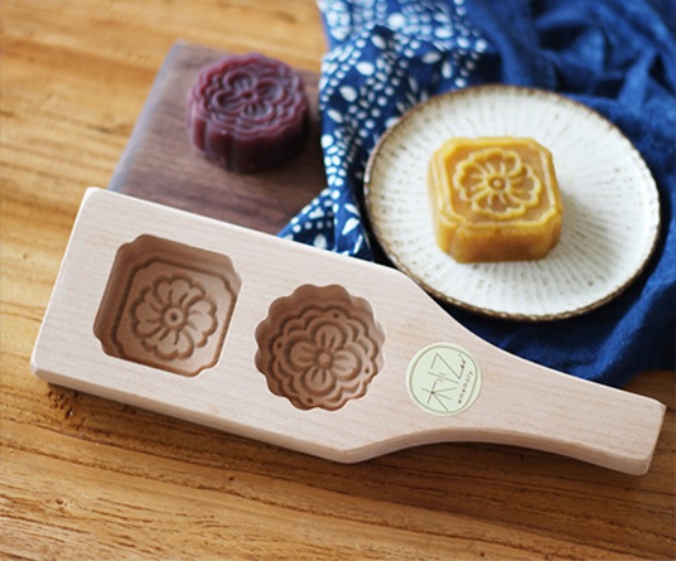 Làm sâu sắc bánh trung thu tuyết xanh nhóm công cụ nghiền bánh bí ngô yam đậu xanh bánh công cụ hấp bánh mì khuôn gỗ - Tự làm khuôn nướng khuôn bánh flan