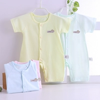 Детская хлопковая пижама подходит для мужчин и женщин, летняя одежда для девочек, тонкое боди, летний комбинезон для новорожденных, короткий рукав