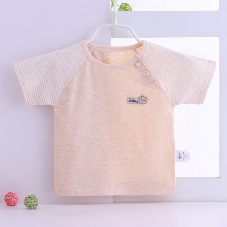 Quần áo trẻ sơ sinh bé jacquard ngắn tay T-Shirt mùa hè nam giới và phụ nữ bé cotton ngắn tay áo mùa hè mùa xuân 0-4 tuổi