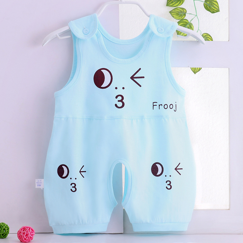 Quần áo mùa hè, quần áo mỏng, quần áo trẻ sơ sinh, onesies em bé, bông không tay, romper phim hoạt hình, bộ đồ ngủ, nam giới và phụ nữ, em bé