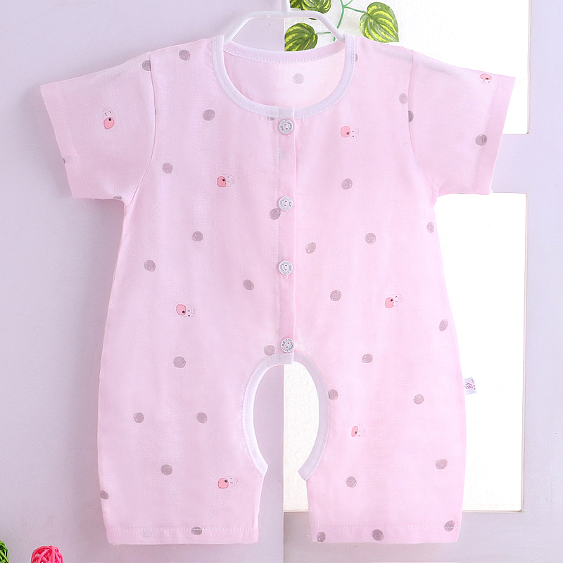 Bé onesies ngắn tay bông gạc đồ ngủ nam giới và phụ nữ bé mùa hè dresses phần mỏng sơ sinh quần áo mùa hè