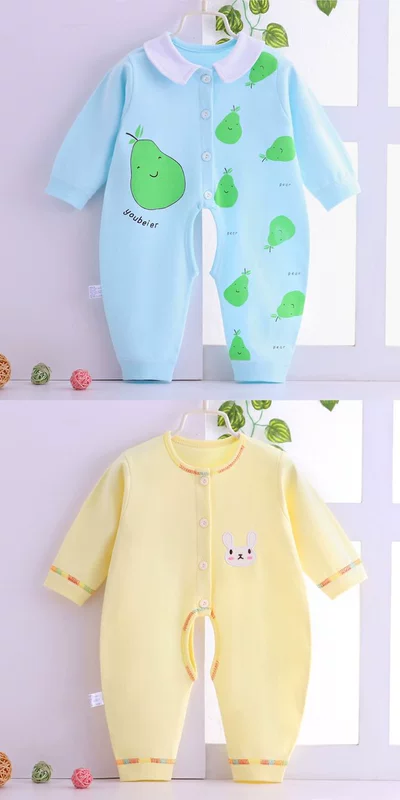 Jumpsuit sơ sinh cotton quần áo trẻ em mùa thu và mùa đông mẫu nam và nữ quần áo trẻ em jumpsuit cotton dài tay