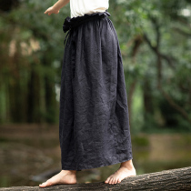 No good see the city original design skirt womens black medium-long slim slim elegant light