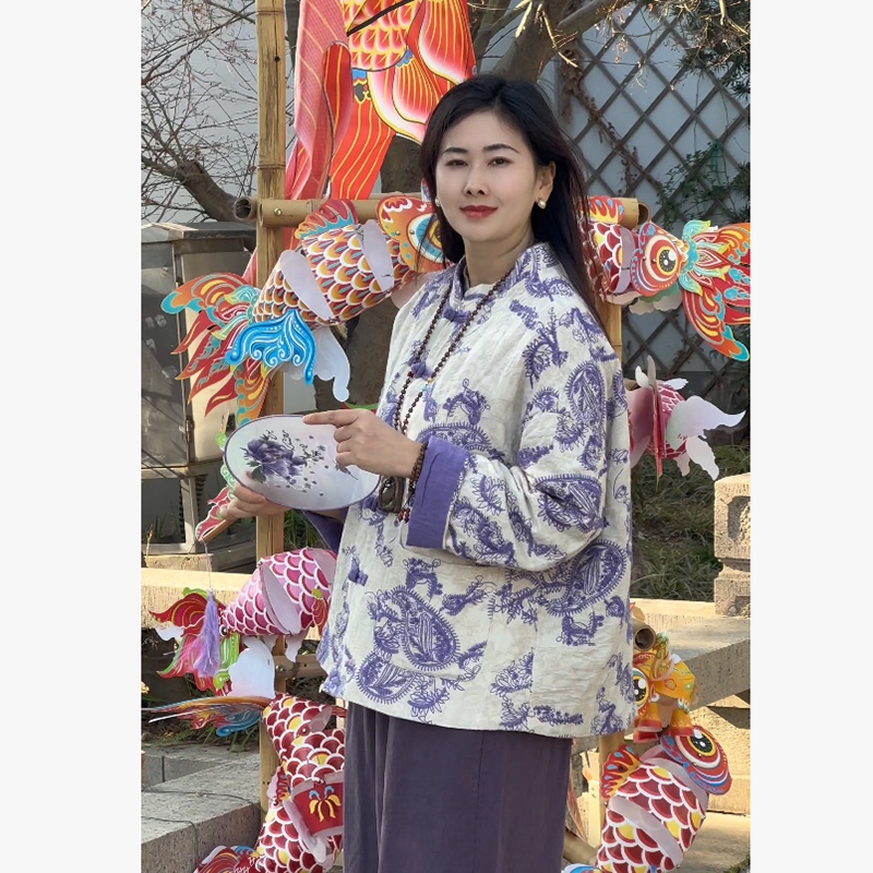 Hua Xiyu【Springtime Elegance】High-Quality Heavy Embroidery Double-Layer Linen Jacket, Chinese Style Outfit for Young Ladies
