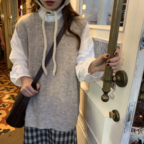 The smallest sea Korean vest Vest Womens sweater loose slim irregular pit sleeveless pullover sweater