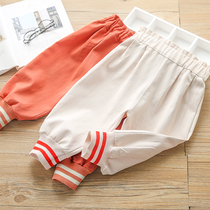 Children Spring Clothing Long Pants New Girl Thread Pants Feet Casual Pants Children Baby Work Pants Little Girl Pants Little Girl Pants
