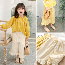 Spring Dress New Girl Broadlegged Pants Woman Baby Casual Strap Loose Pants Children Casual 90% Pants Children Pants