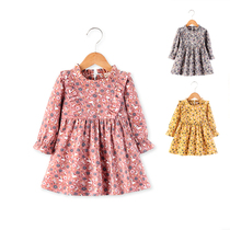  Childrens clothing autumn new girls  dress Korean version of the female baby floral princess dress Childrens small fresh skirt childrens skirt
