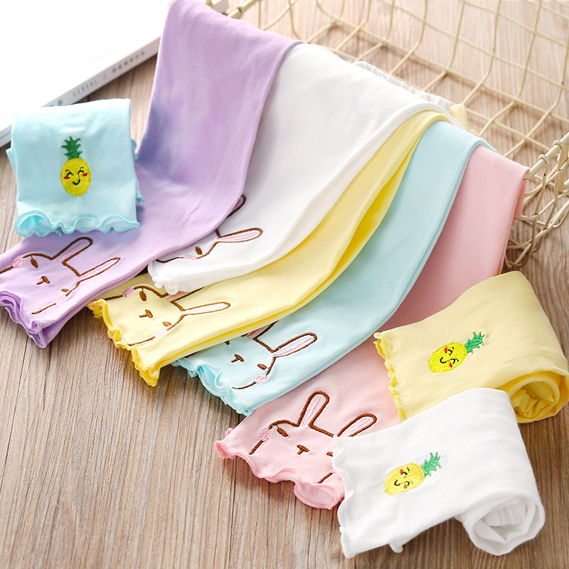 Girl's Summer Seven Pants New Cute Female Baby Cartoon Embroidered Pants Children Casual Inner Hitch Pants Children pants