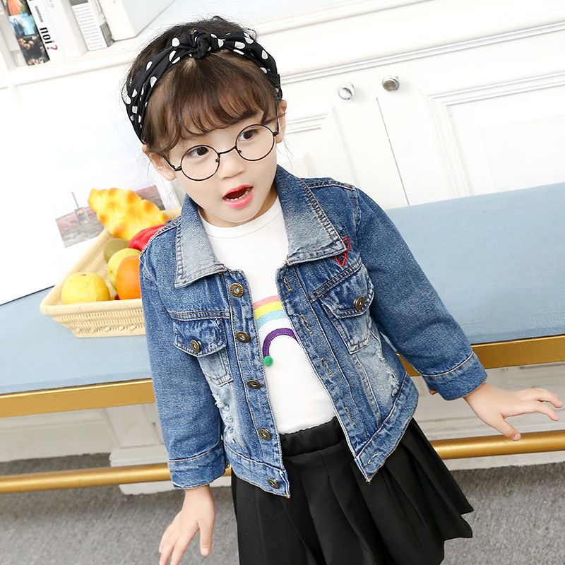 Children's Denim Jacket New Girl Blouses Girl Jacket Cute Baby Denim Cardio-shirt Spring Autumn Season Children Dress