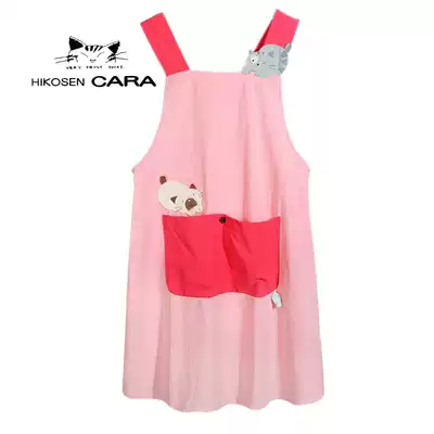 Japanese carabatos cartoon cute fashion cotton cloth art sleeveless kitchen high-end apron