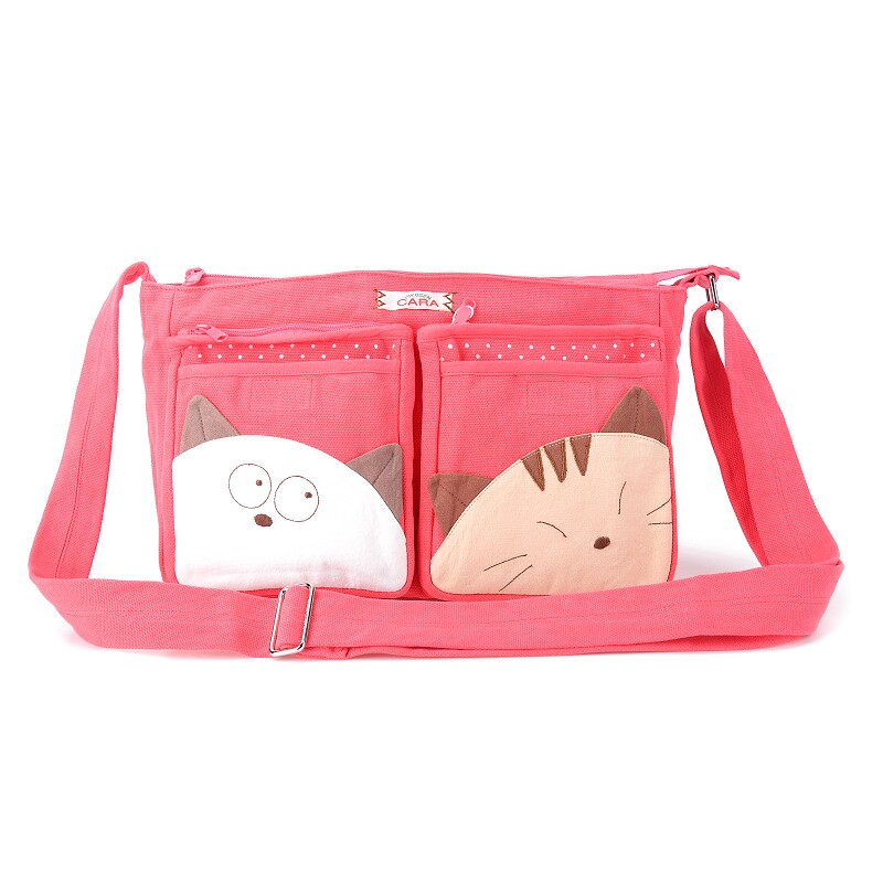 Cara Cat IPad Cross-Pack Original Cute Collision Color Splicing Multifunction Middle Bag Canvas Single Shoulder Diagonal Satchel Bag