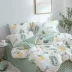 I love cotton bộ bốn mảnh 2020 new ins Sen cotton bộ 1,2m ga trải giường ba mảnh 1,5m - Bộ đồ giường bốn mảnh