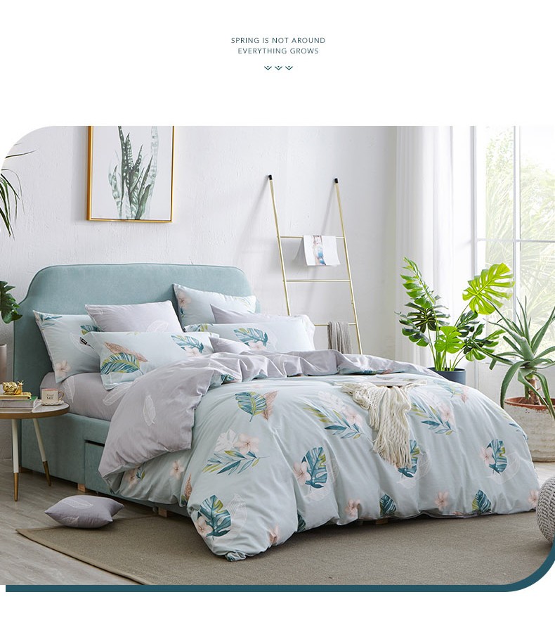 Thêm tình yêu bông bốn mảnh bông hoa giường đôi cung cấp tấm chăn bao gồm 4 bộ bông hoa mới T - Bộ đồ giường bốn mảnh chăn ga tencel
