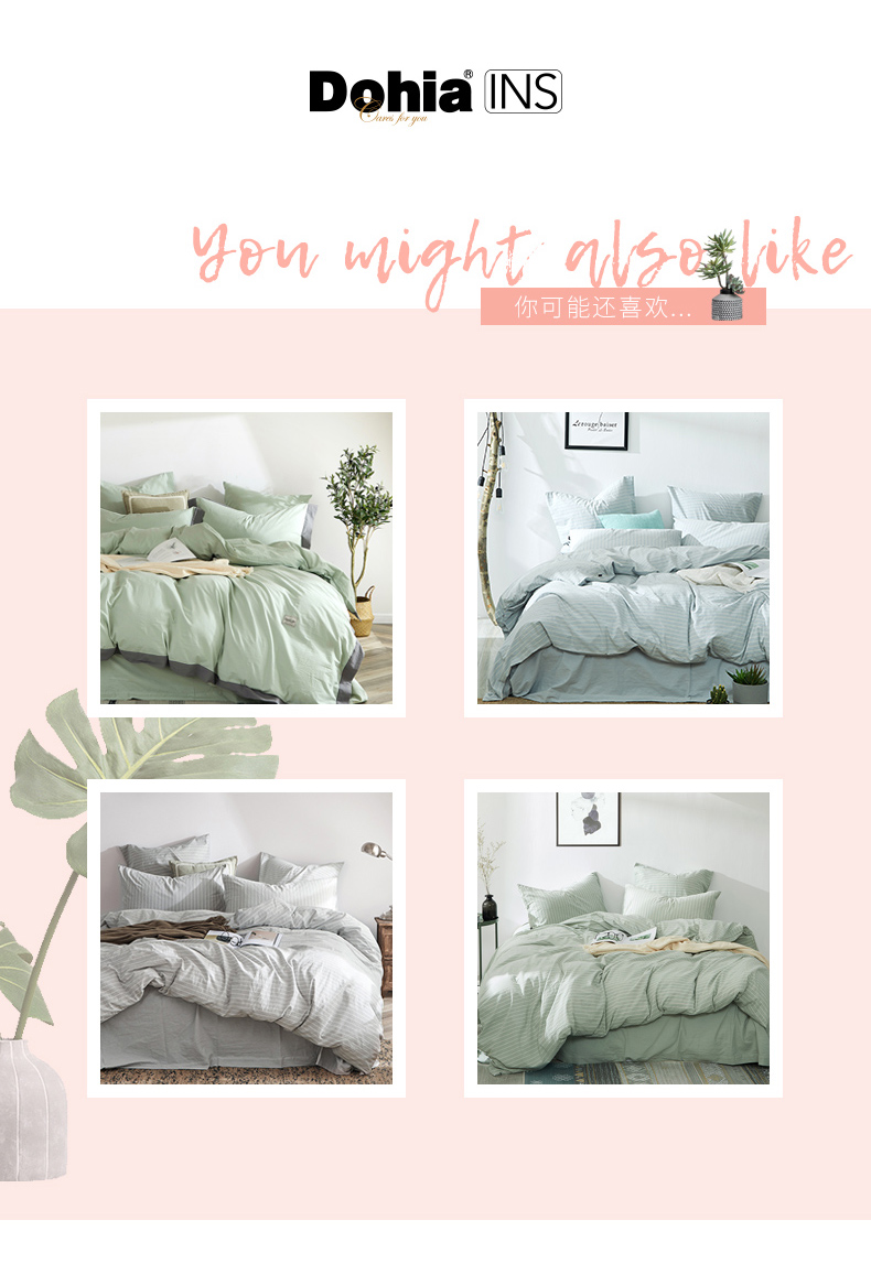 Giống như rửa nước đồng bằng bộ dụng cụ vải bông denim chăn ins chút nhỏ gọn ngôn ngữ đơn giản Zinfandel 2019 New - Bộ đồ giường bốn mảnh gối mền 2 trong 1