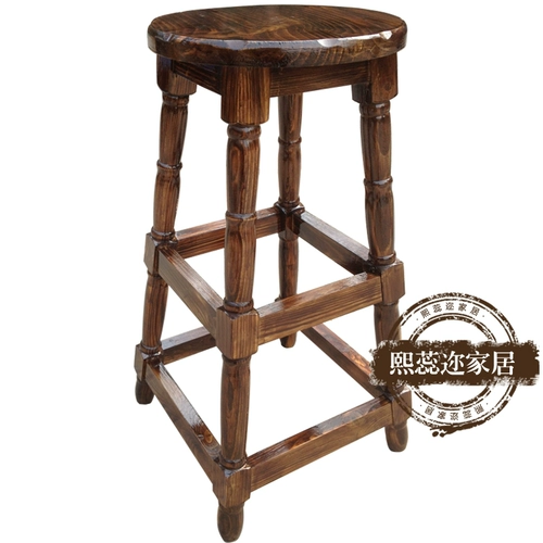 熙蕊迩 Стул с твердым деревом, стул, бар, табурет, высокий стул, стул с высоким содержанием в европейском стиле.