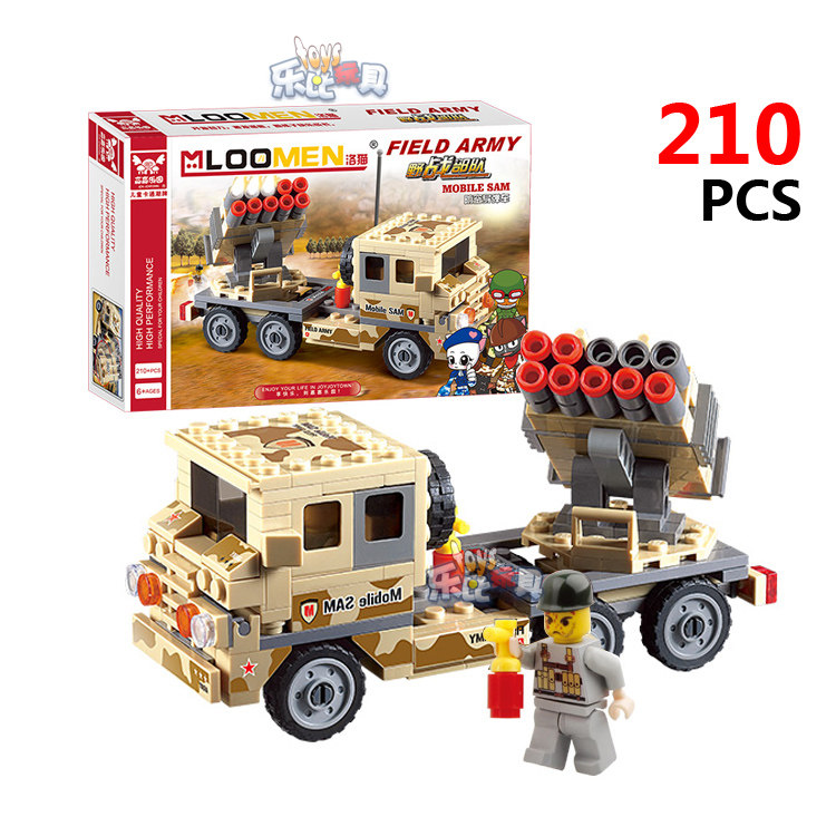 Children Assemble Small Grain Building Blocks Military Units Anti-aircraft Missile Cars Assembled Puzzle Toys 6-12-18