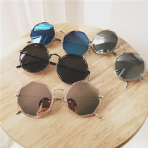 Retro Metal Hollowed-out Round Sunglasses 100 Hitch Big Frame Slim Round Face Tide Male Glasses Reflective Sunglasses Woman