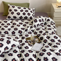 Senteo Fields Garden Wind All Cotton Knit Cotton Four Sets Pure Cotton Soft Teenage Girl Hearts Day Style Flowers Quilt Cover Bedding