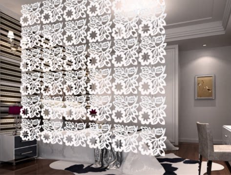 European style hanging square screen soft entrance partition fashionable dining room living room bedroom hanging curtain carved hollow wall stickers