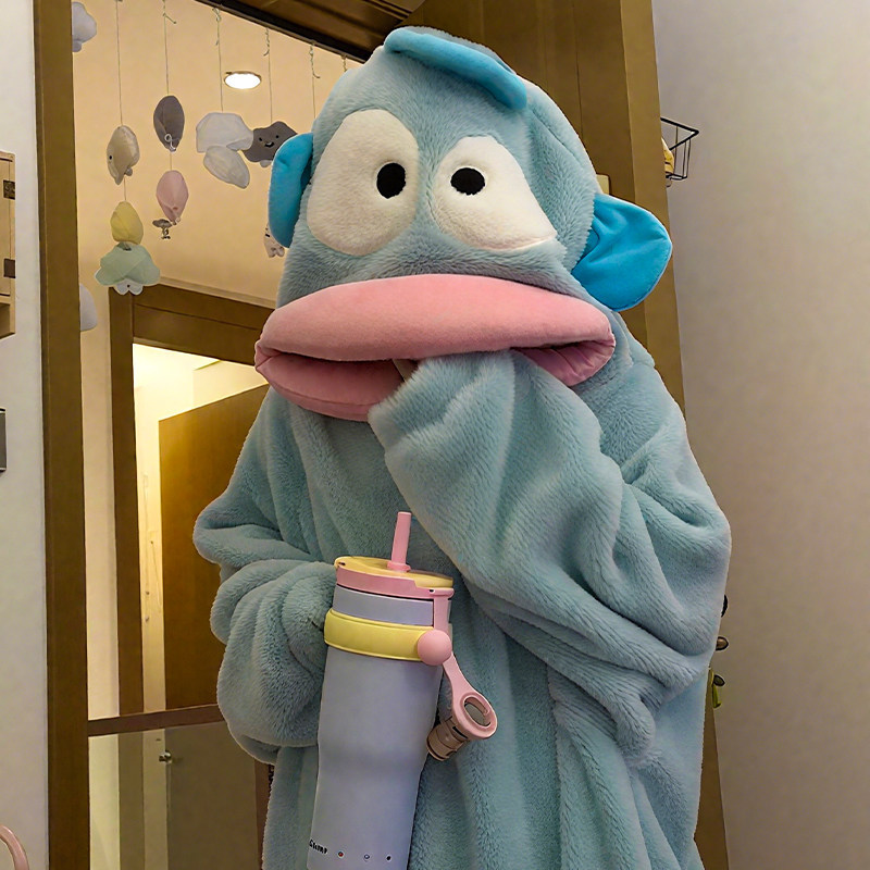 Clownfish Pajamas, Autumn and Winter Thickened Coral Fleece Sleepwear, Can Be Worn Outside, One-Piece Funny Sleep Dress, Fleece-Lined Loungewear Clownfish Pajamas, Autumn and Winter Thickened Coral Fleece Sleepwear, Can Be Worn Outside, One-Piece Funny Sleep Dress, Fleece-Lined Loungewear