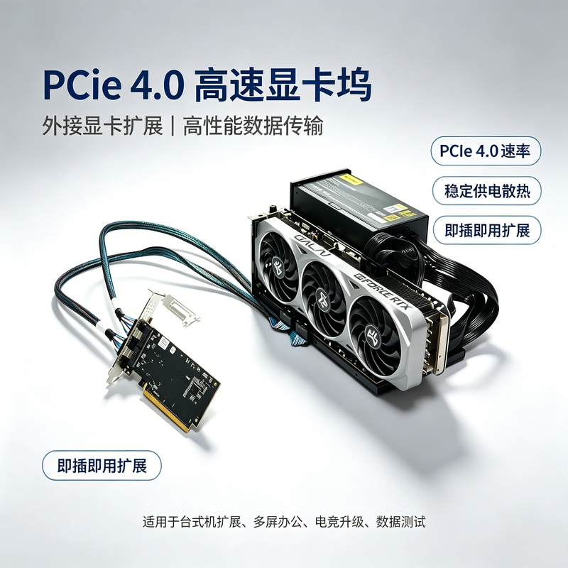 Pcie4.0 External Graphics Card Dock Sff8654 Dual Cable External Egpu Docking Station for Laptops and Desktops Independent Pcie4.0 External Graphics Card Dock Sff8654 Dual Cable External Egpu Docking Station for Laptops and Desktops Independent