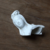 White Glaze Guanyin Statue of Qing Dynasty Porcelain Sheet specimen Ming and Qing Old Porcelain Pieces Specimen Ancient Porcelain Pieces Specimen Samples