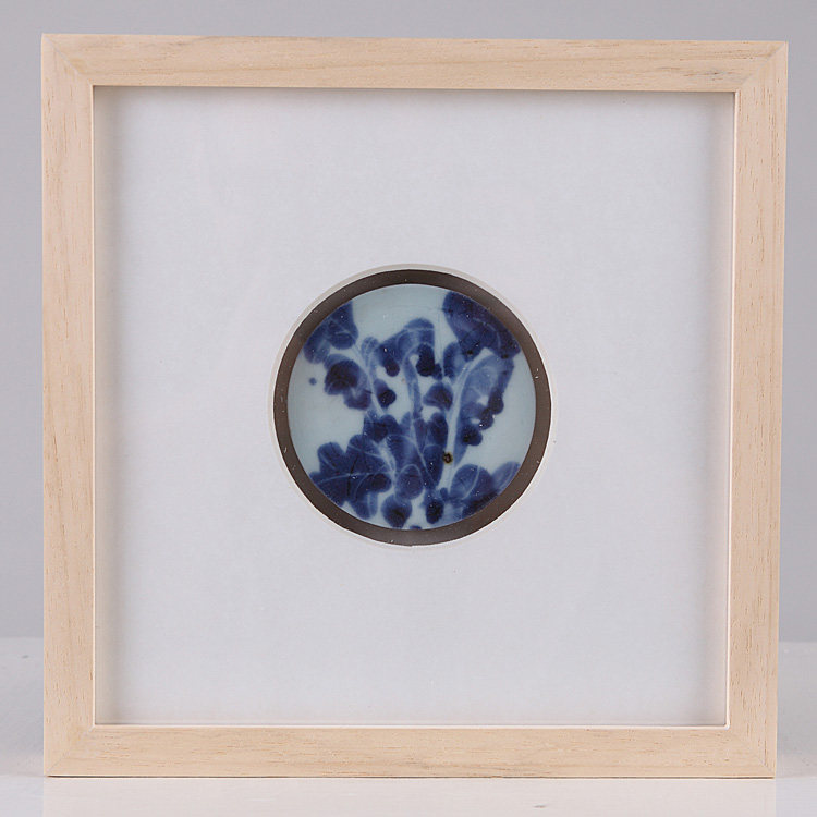 Minqing Porcelain Sheet Ming Dynasty Green Flowers Cabbage Porcelain Pieces Decoration Painting Family Hung Painting Artwork Ancient Play