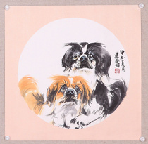 Chinese painting puppy ha dog Chinese painting sketch dog year gift Chinese painting art Academy painter Chinese painting works