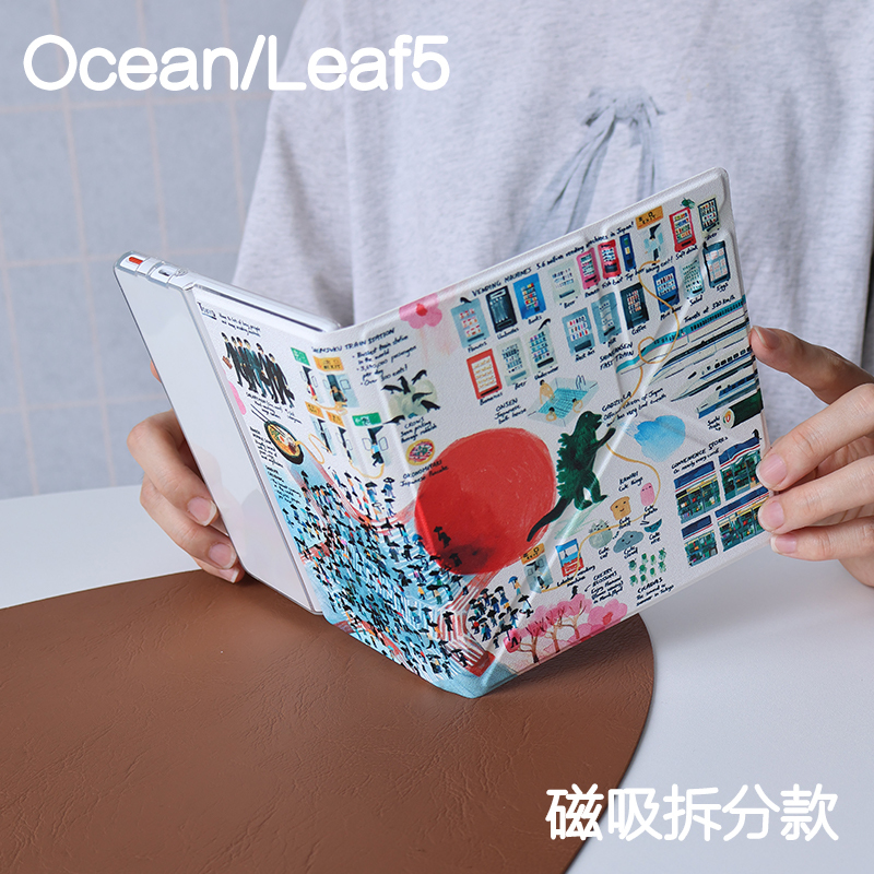 Monster Leaf5/5+/5C Protective Case for Ireader Ocean54, Kindle Oasis23 Magnetic Detachable Cover, Ocean 77% off Stand, 4Turbo E-Book Handheld Clear Case