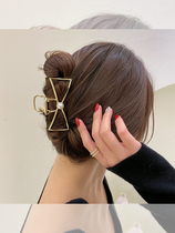 South Koreas large metal hairpin grab clip new net red bow pearl hair clip back head shark clip tide