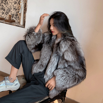 Flame Queen young imported silver fox fur fur coat women winter fashion short fur coat 2021