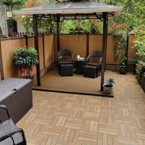 Outdoor yard wood grain brick imitation solid wood outdoor balcony terrace floor tile wall tile courtyard imitation wood floor tile non-slip