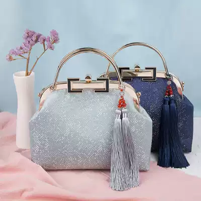 Tangtu rabbit double handle mouth gold material bag double spike tassel handmade bag fabric diy bag non-finished product