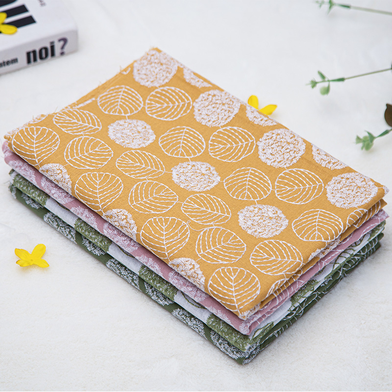 Hemp Cotton Embroidered Fabric Handmade Diy Paving Flower Vegetal Clothing Table Cloth Bag Bunny Embroidered Fabric Tang Rabbit Rabbit