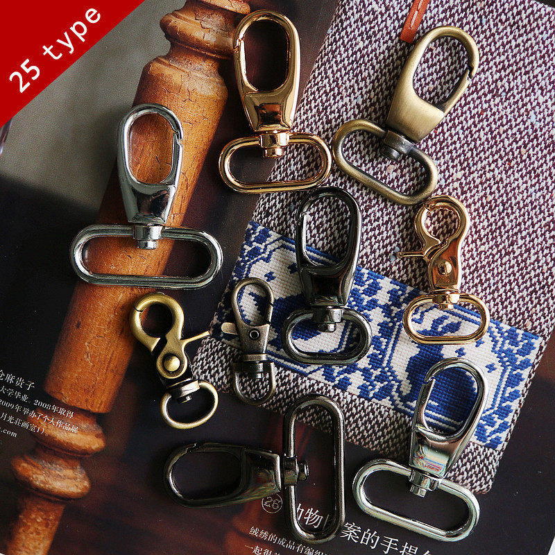 Tangrabbit Rabbit] Bag Diy Plus Coarse Thickened Lobster Buckle Bag Buttoned Dog With Hook Button Turquoise Gold Chrome Gun Color