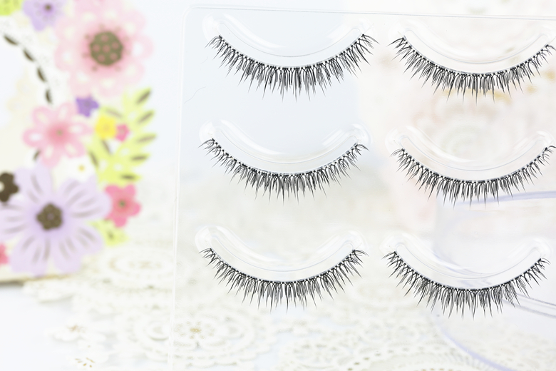 Mei Lan lông mi nhọn nhọn siêu tự nhiên ngắn dày đặc cụm mô phỏng trang điểm nude 3 cặp cọng mỏng mềm mại và thoải mái - Lông mi giả keo dán mi giả